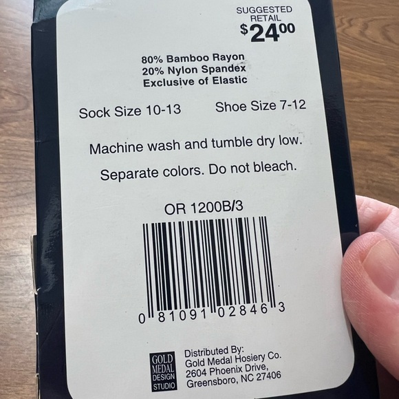 Oscar De La Renta Mens Wear Bamboo Rayon Nylon Socks Size 10-13 Shoe Size 7-12 - Picture 5 of 6